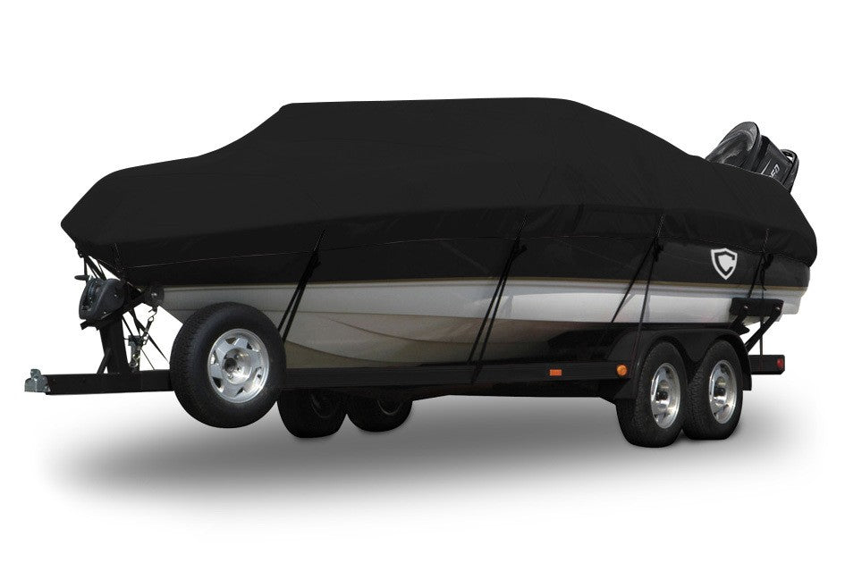 1991 Crestliner Fish Hawk V-16 Sharkskin™ Supreme Boat Cover In Use