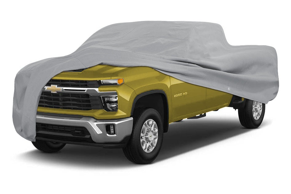 WeatherFit® Gold Crew Cab Dually Truck Cover In Use