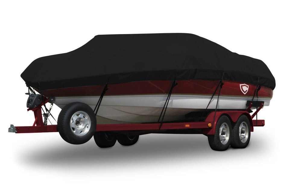 1999 Bayliner Capri 1750 CH/BE BR Sharkskin™ Plus Boat Cover In Use