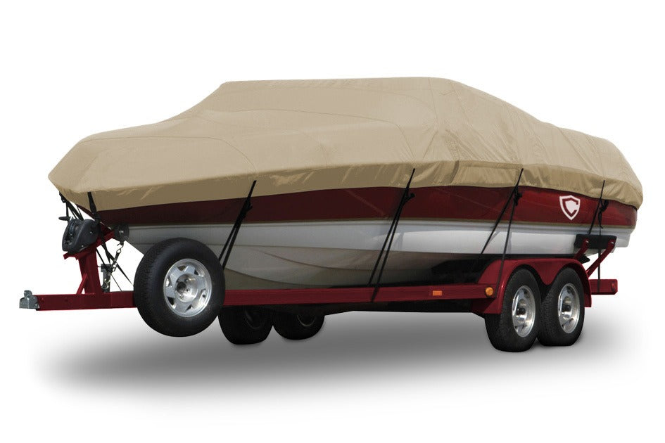 1999 Bayliner Capri 1750 CH/BE BR Sharkskin™ Plus Boat Cover In Use