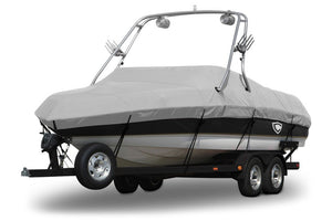 Sharkskin™ Supreme Conventional Ski Boat with Arch Boat Cover In Use