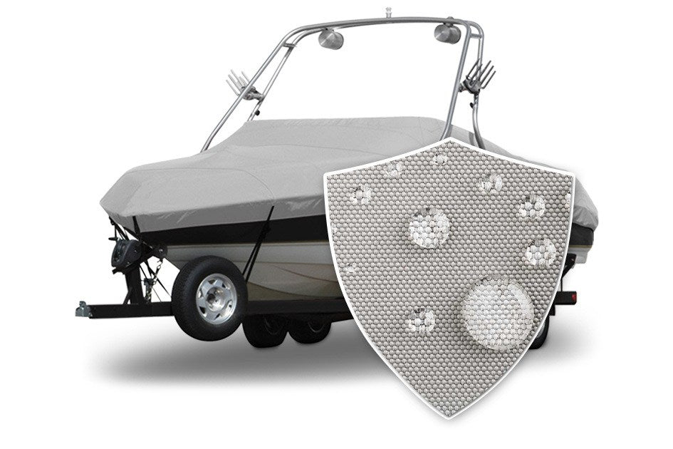 Sharkskin™ Supreme Conventional Ski Boat with Arch Boat Cover with Swatch