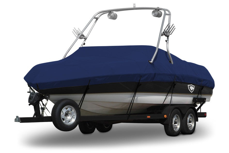Sharkskin™ Supreme Conventional Ski Boat with Arch Boat Cover In Use