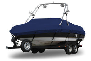 Sharkskin™ Supreme Conventional Ski Boat with Arch Boat Cover In Use
