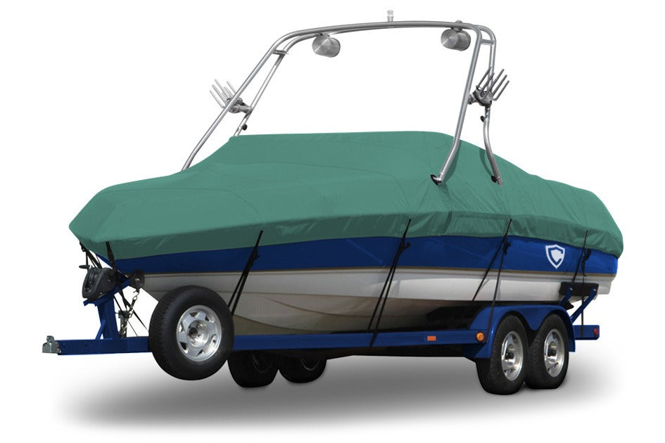 Sunbrella® Conventional Ski Boat with Arch Boat Cover In Use