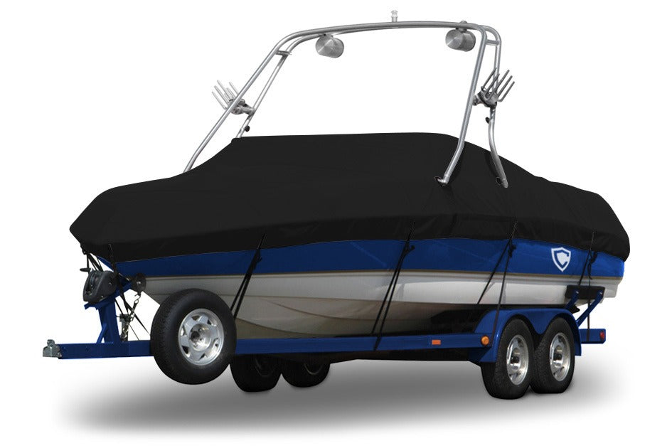 Sunbrella® Conventional Ski Boat with Arch Boat Cover In Use