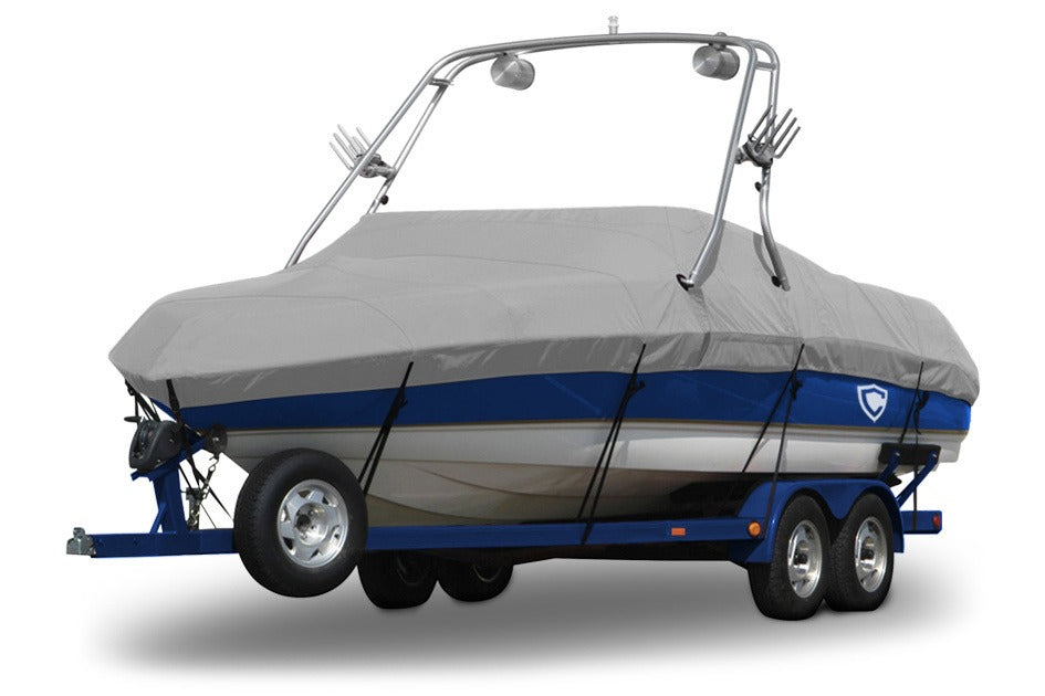Sunbrella® Conventional Ski Boat with Arch Boat Cover In Use
