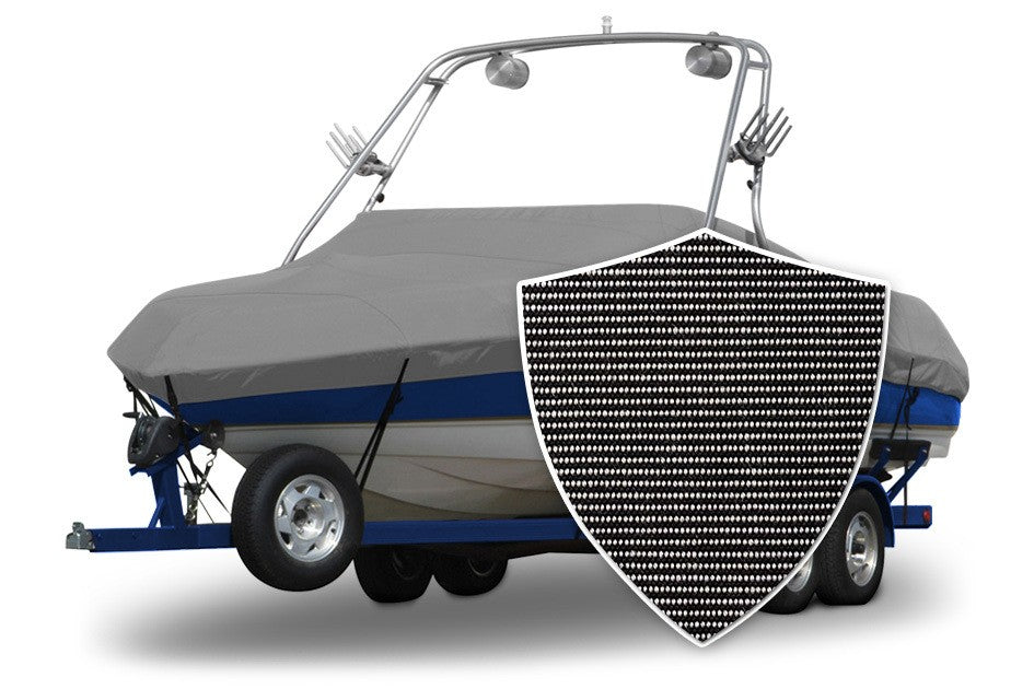 Sunbrella® Conventional Ski Boat with Arch Boat Cover In Use