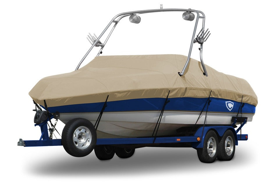 Sunbrella® Conventional Ski Boat with Arch Boat Cover In Use