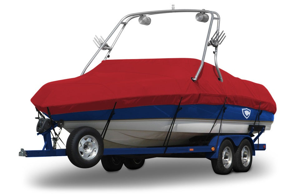 Sunbrella® Conventional Ski Boat with Arch Boat Cover In Use