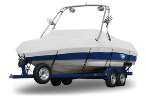 Sunbrella® Conventional Ski Boat with Arch Boat Cover In Use