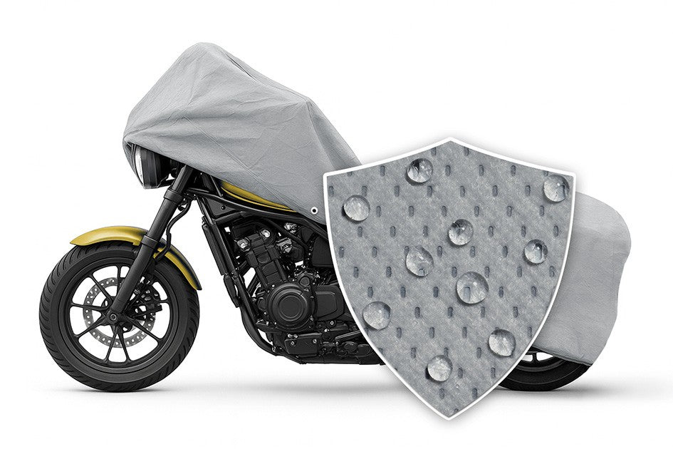 WeatherFit® Gold Motorcycle Cover with Swatch